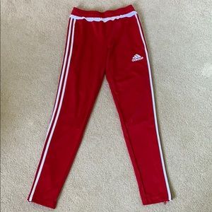 Red adidas soccer pants